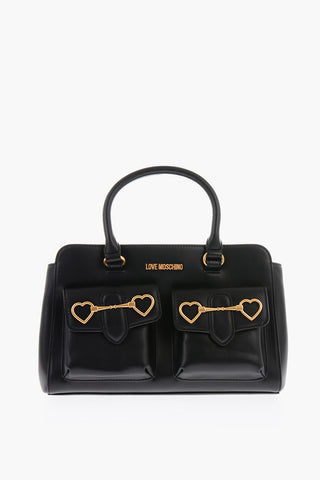 LOVE borsa in ecopelle con doppia tasca frontale