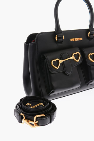 LOVE borsa in ecopelle con doppia tasca frontale
