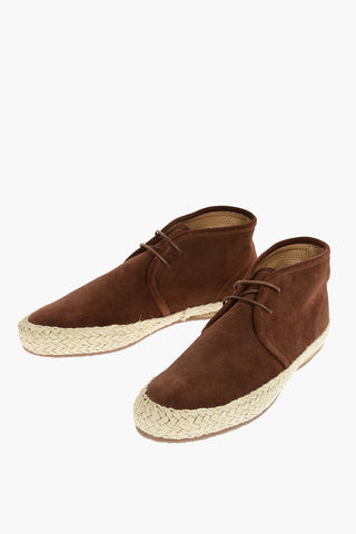 ID Suede Leather Desert Boots With Jute Soles