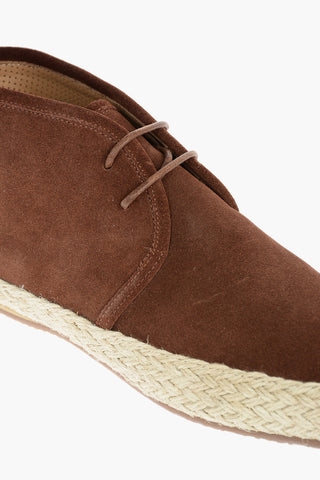 ID Suede Leather Desert Boots With Jute Soles