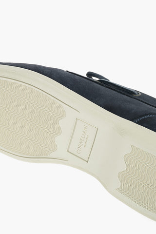 Suede Leather Boat Shoes With Rubber Soles