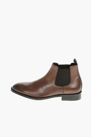 Leather Chelsea Boots With Rubber Soles