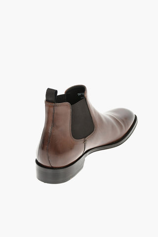Leather Chelsea Boots With Rubber Soles