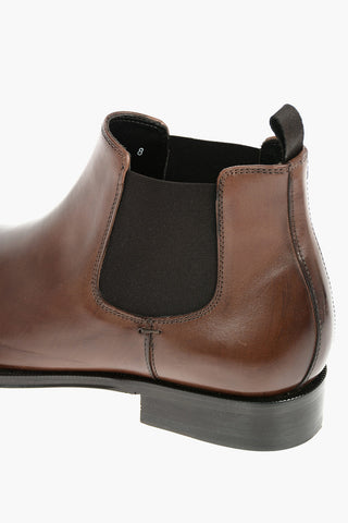 Leather Chelsea Boots With Rubber Soles