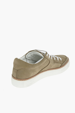 Suede Leather Sneakers With Rubber Soles