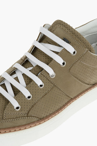 Suede Leather Sneakers With Rubber Soles