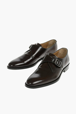 Leather Monk Strap Shoes With Rubber Soles