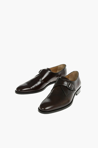 Leather Monk Strap Shoes With Rubber Soles