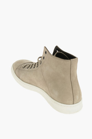 ID Suede Leather High Sneakers With Rubber Soles