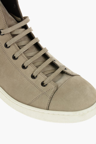 ID Suede Leather High Sneakers With Rubber Soles