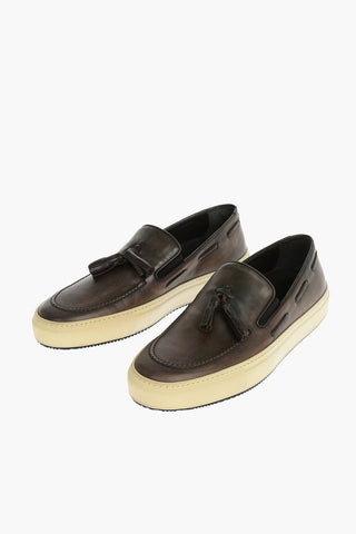 ID Leather Slip On With Tassels And Rubber Soles