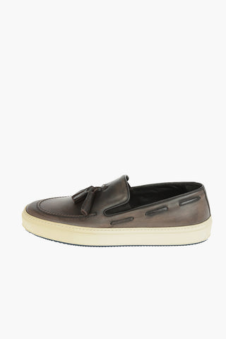 ID Leather Slip On With Tassels And Rubber Soles