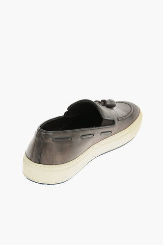 ID Leather Slip On With Tassels And Rubber Soles