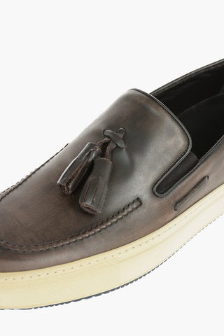 ID Leather Slip On With Tassels And Rubber Soles