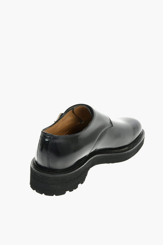 Leather Monk Strap Shoes With Rubber Soles