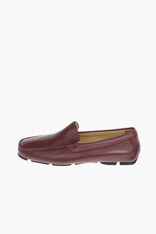 ID Hammered Leather Loafers With Rubber Soles