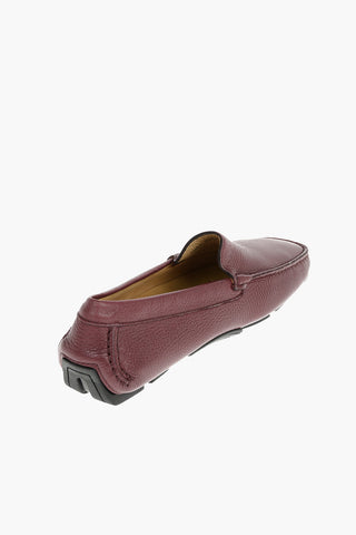 ID Hammered Leather Loafers With Rubber Soles