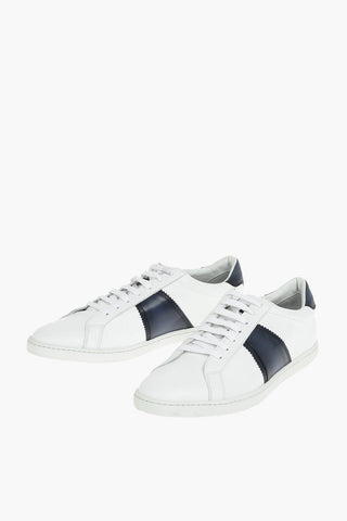 ID Contrasting Band Leather Shoes With Rubber Soles