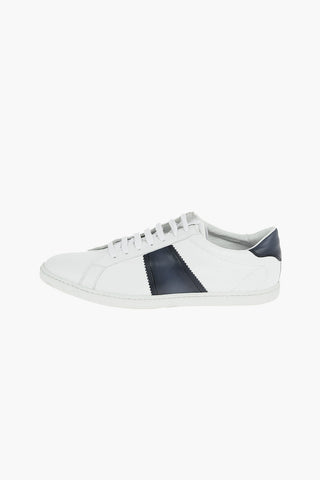 ID Contrasting Band Leather Shoes With Rubber Soles