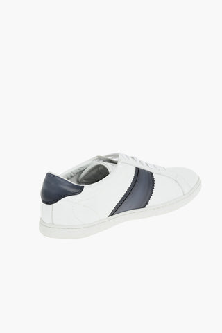 ID Contrasting Band Leather Shoes With Rubber Soles