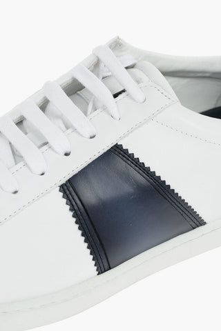 ID Contrasting Band Leather Shoes With Rubber Soles
