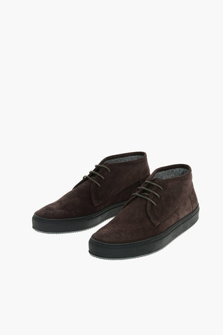Suede Leather KALEIDO High Sneakers With Rubber Soles