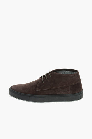 Suede Leather KALEIDO High Sneakers With Rubber Soles