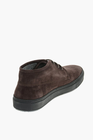 Suede Leather KALEIDO High Sneakers With Rubber Soles
