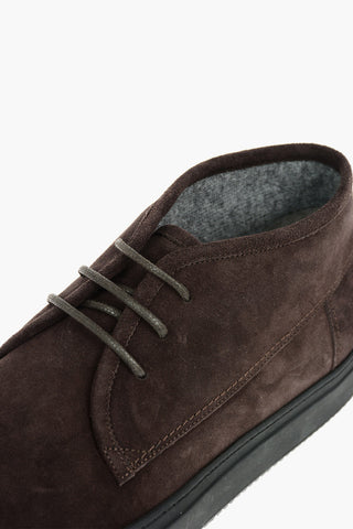 Suede Leather KALEIDO High Sneakers With Rubber Soles