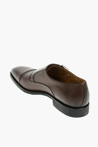 Scarpe Monk Strap In Pelle Con Suola In Gomma