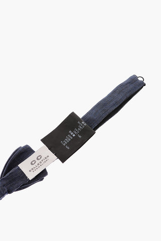 CC COLLECTION Solid Color Silk and Flax Bow Tie