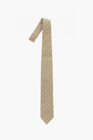 CC COLLECTION Cravatta in Lino e Cotone a Pois