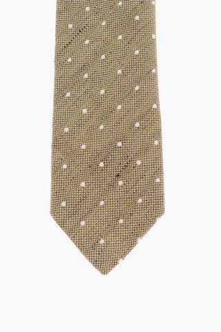 CC COLLECTION Cravatta in Lino e Cotone a Pois