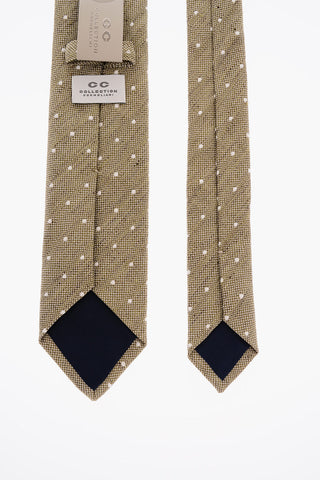 CC COLLECTION Cravatta in Lino e Cotone a Pois