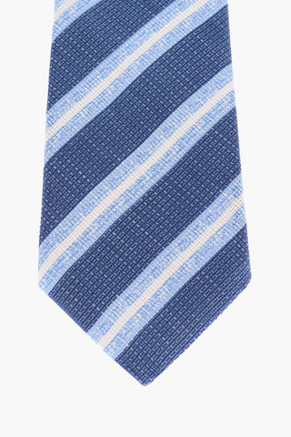 Regimental Striped Silk and Flax Tie