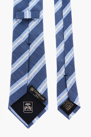 Regimental Striped Silk and Flax Tie