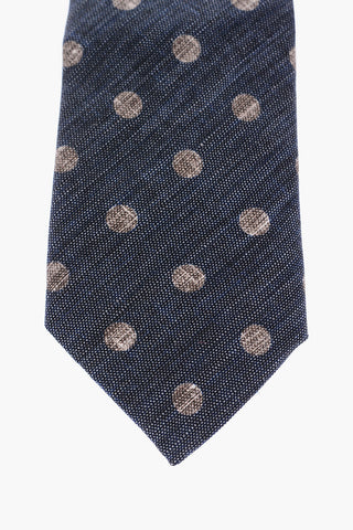 CC COLLECTION Polka Dots Silk and Flax Tie