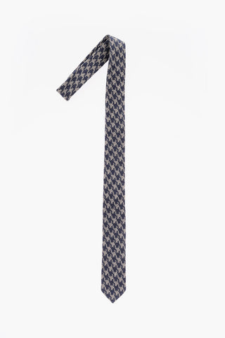 CC COLLECTION Houndstooth Silk and Cotton Tie