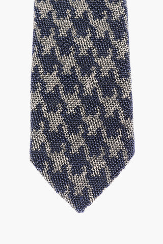 CC COLLECTION Houndstooth Silk and Cotton Tie