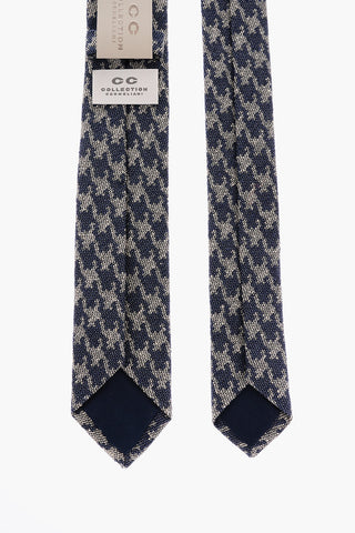 CC COLLECTION Houndstooth Silk and Cotton Tie
