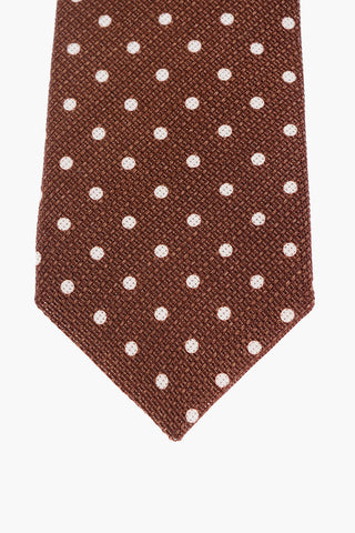 Polka Dots Silk and Flax Tie