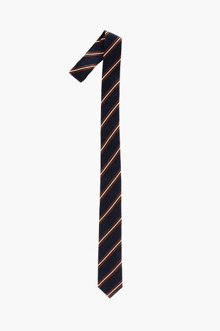 CC COLLECTION Regimental Striped Silk and Cotton Tie