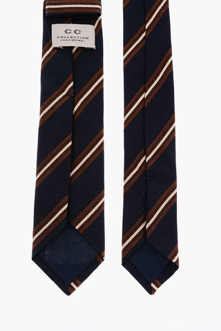 CC COLLECTION Regimental Striped Silk and Cotton Tie