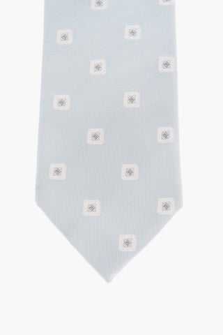 CC COLLECTION Cravatta a Fantasia Geometrica in Seta