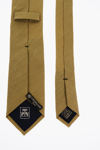 Solid Color Silk and Flax Tie