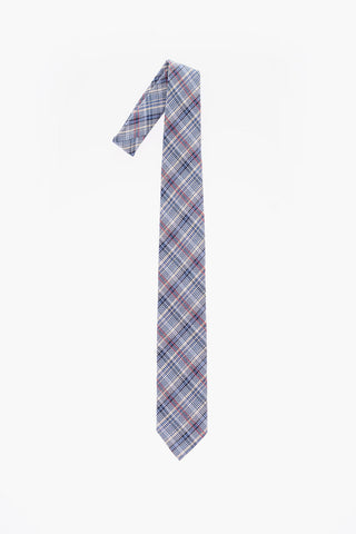 CC COLLECTION Plaid Motif Silk Tie