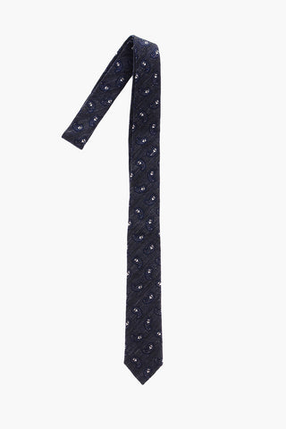 CC COLLECTION Paisley Patterned Flax Blend Tie