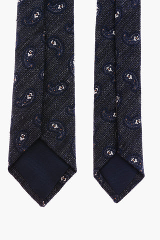 CC COLLECTION Paisley Patterned Flax Blend Tie