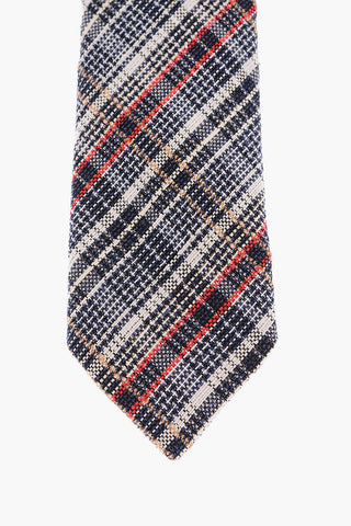 CC COLLECTION Plaid Motif Silk Tie