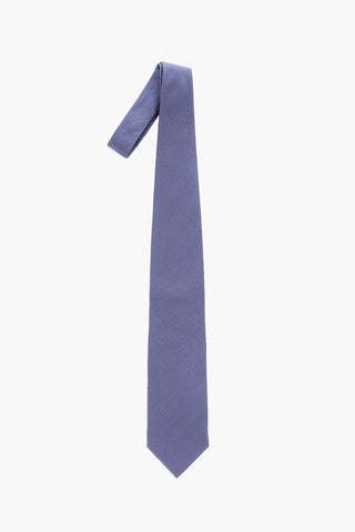 Cravatta in Seta con Motivo Herringbone